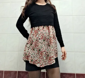 Blouse pull tunique - BPC - taille XS - fleuri