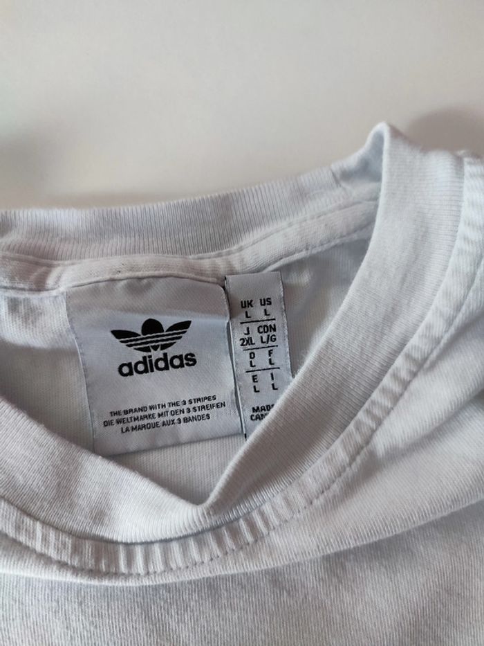 T-shirt blanc Adidas – Taille L - photo numéro 5