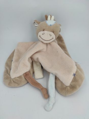 Doudou Plat Cheval Âne beige Nattou Vintage