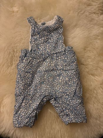 Jacadi Barboteuse molletonnée – 1 mois (54 cm) – Motif fleuri bleu