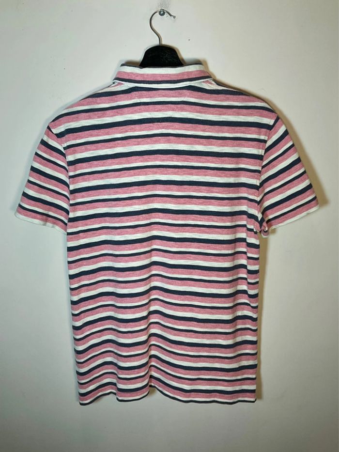 Polo rose, marine et blanc pour homme Tommy Hilfiger taille M 031 - photo numéro 2
