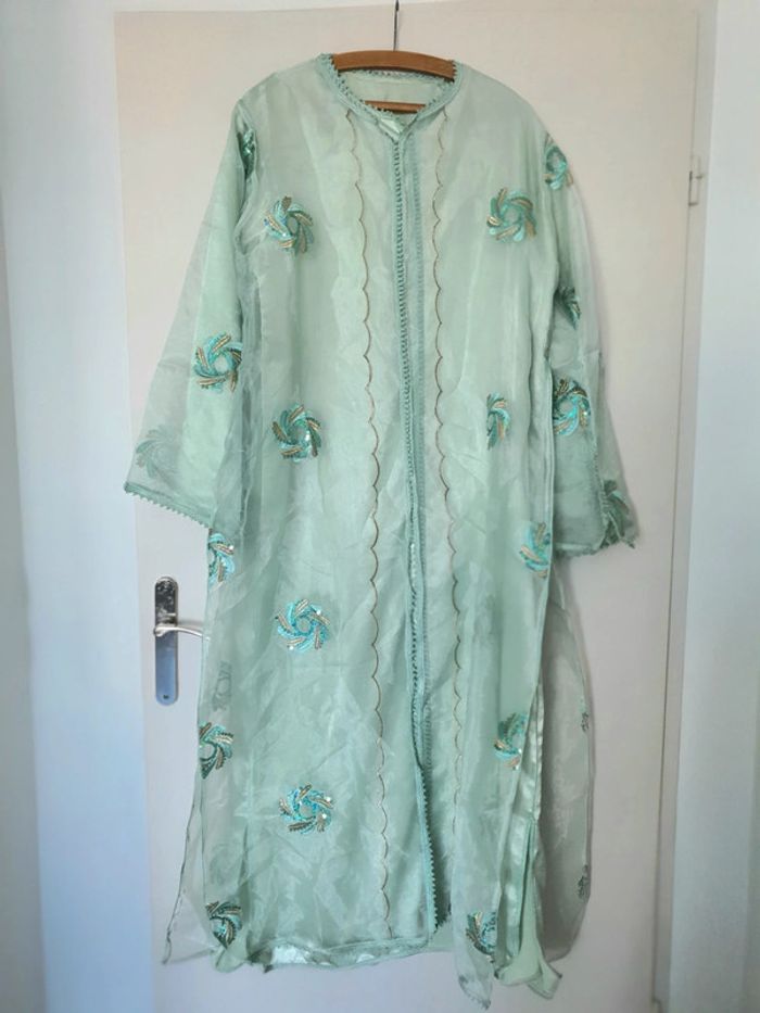Caftan bleu clair 2 pièces - photo numéro 2