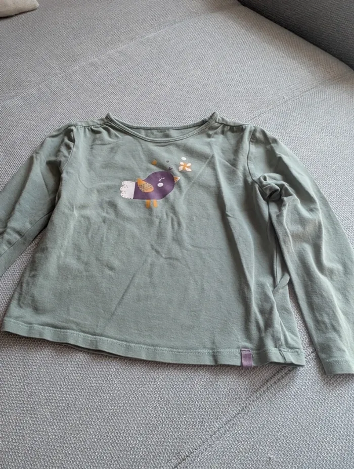 T-shirt manche longue fille 4 ans 🐦