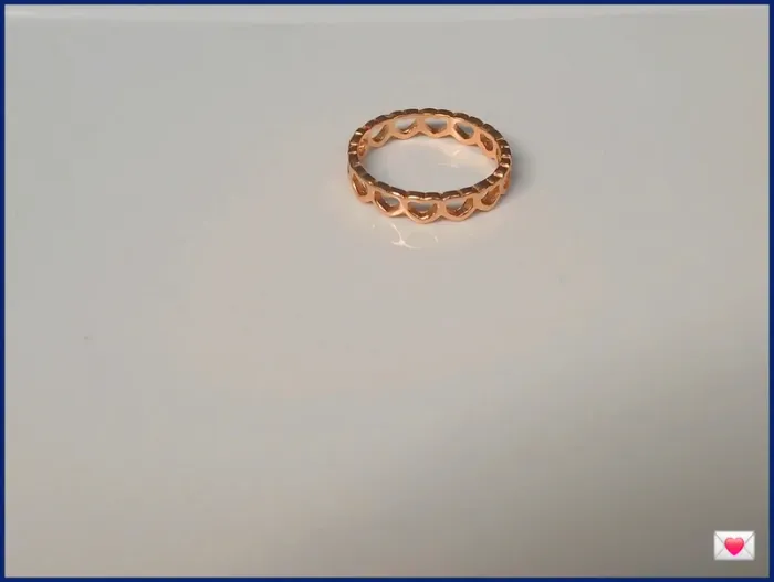 Bague dorée cœur en acier inoxydable - photo numéro 2