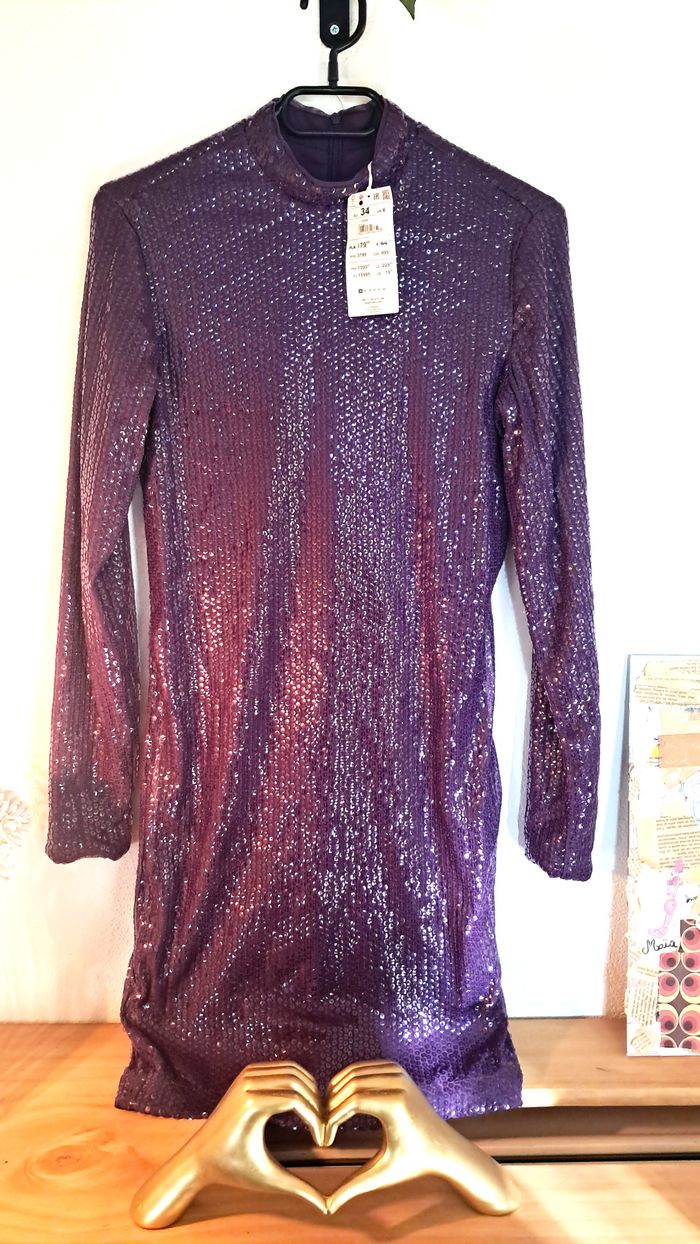 Robe à sequins violette – Taille 34 (XS/S)