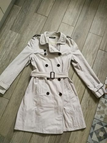 Trench coton gris clair taille 36 Monoprix Autre ton