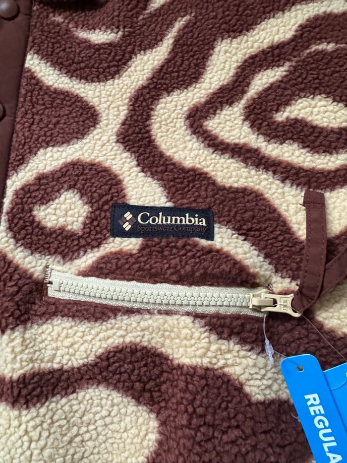 Sweat polaire Columbia Sherpa Helvetia II Printed Half Snap Fleece Placket Rust Green/Beige - photo numéro 2