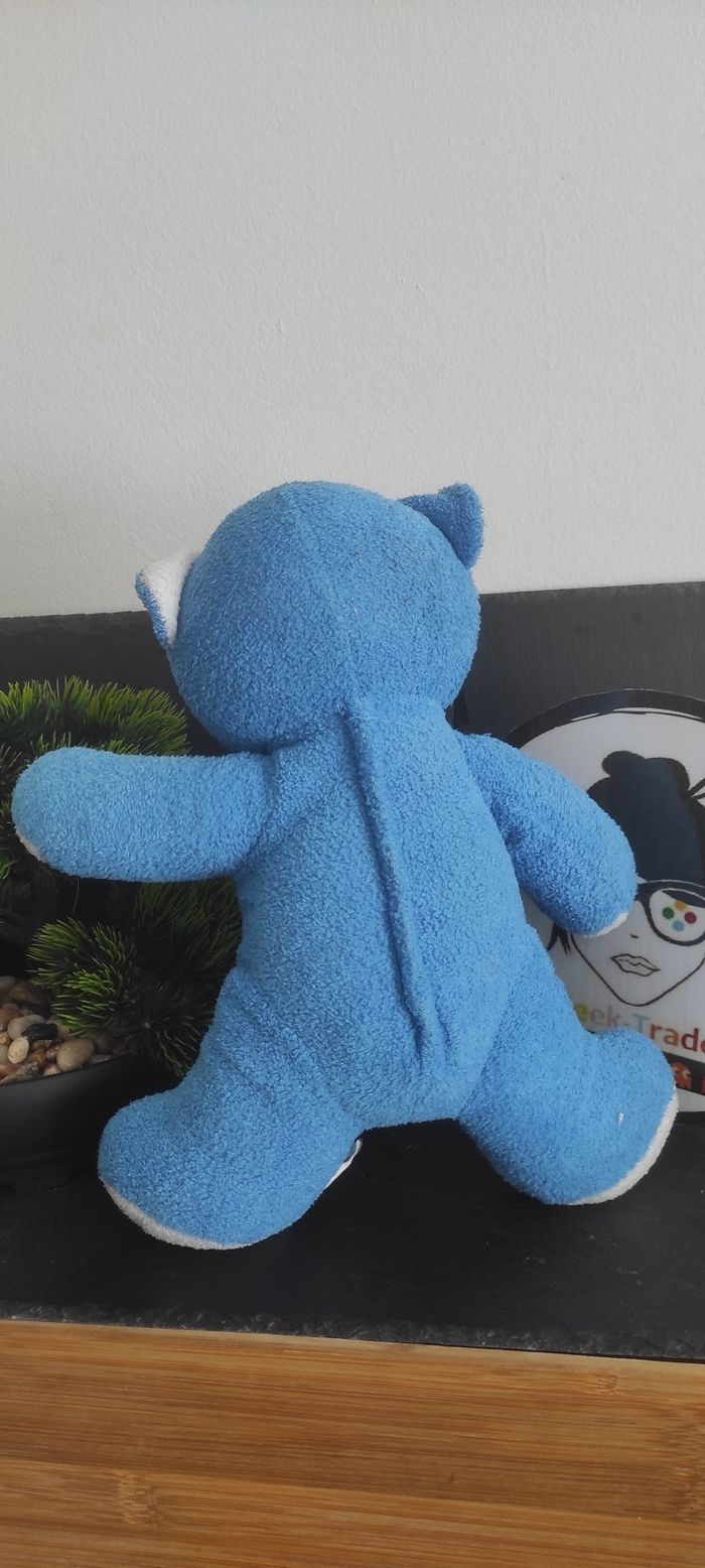 Doudou Peluche Musti Mustela Blanc Bleu Publicitaire Lait Pharmacie Ancien - photo numéro 2