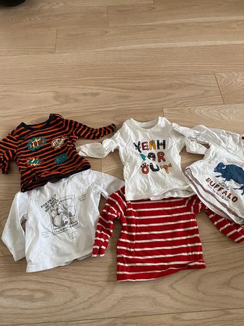 Lot de 5 t-shirts manches longues orchestra 6 mois très bon etat