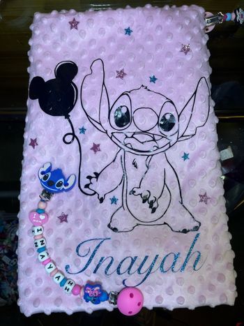 Couverture personnalisée et attache doudou