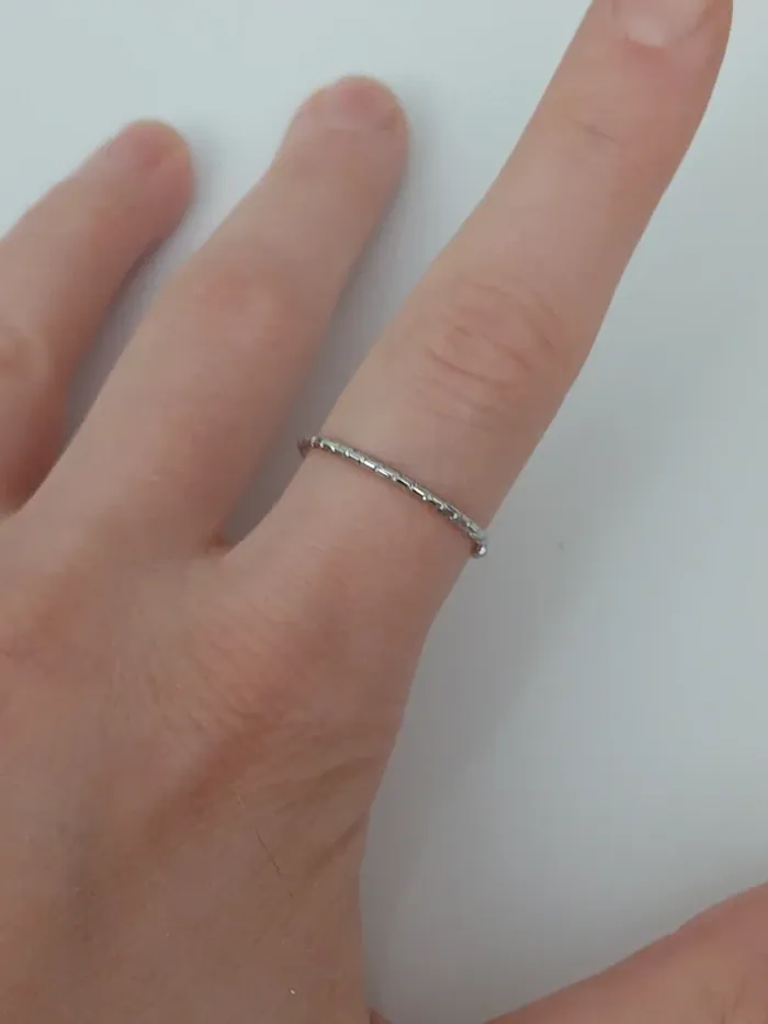 Bague argentée tendance en acier inoxydable
