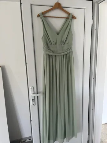 Robe vert sauge mariage demoiselle d’honneur soirée