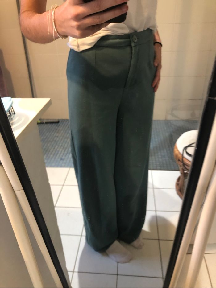 Pantalon fluide bleu canard - photo numéro 2