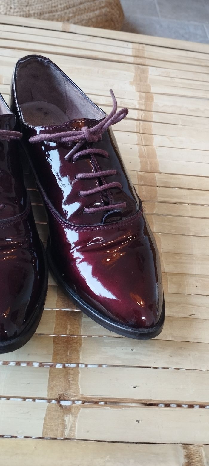 Chaussures derbies femme vernis bordeaux taille 38 marque Gadea - photo numéro 4