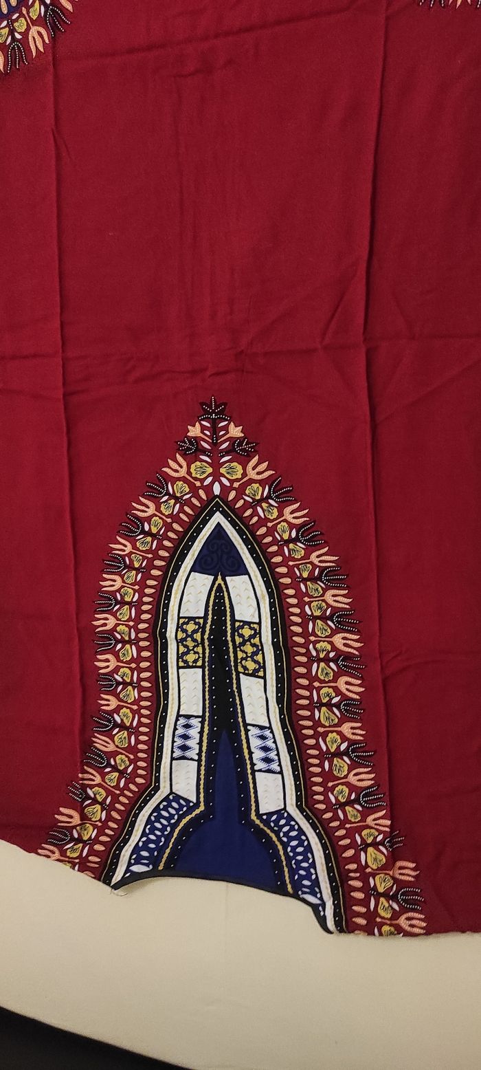 Robe tunique africaine bordeaux - photo numéro 6