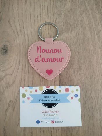 Porte-clé similicuir nounou d'amour