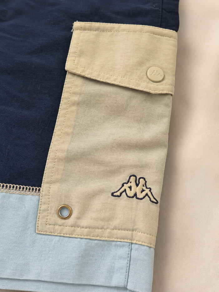 Short Kappa vintage bleu marine beige taille M - photo numéro 3