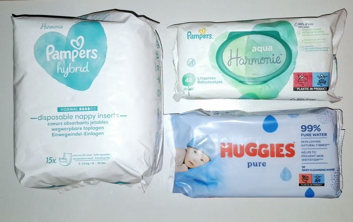 Coeur jetable pour couches lavable + lingettes aqua