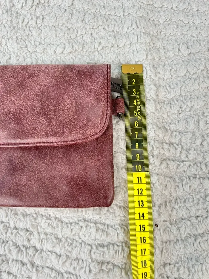 Pochette Eternel en suédine bordeaux - petite sacoche 21x14 cm - photo numéro 4