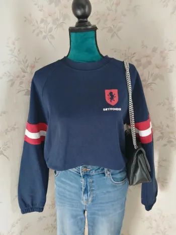 Sweat bleu marine avec logo griffondor élastique à la taille / jennyfer / (L)