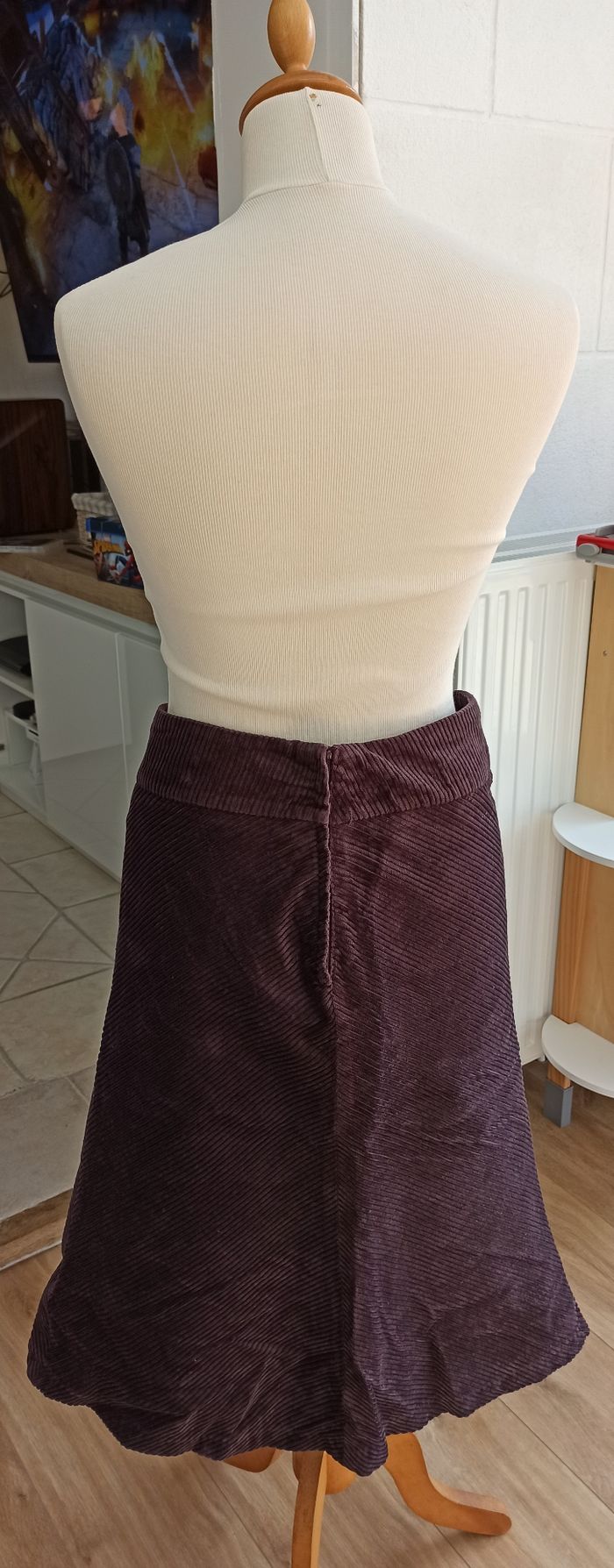 T38 jupe semi longue hiver H&M pourpre - photo numéro 5