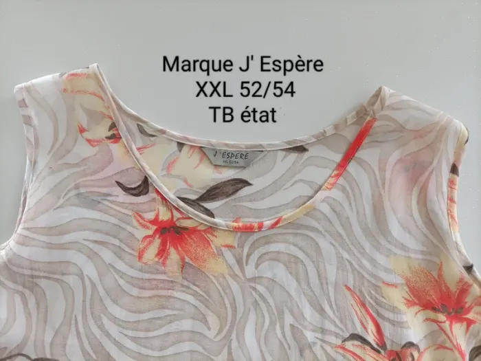 Haut débardeur femme TB état T52/54 J' Espère - photo numéro 4