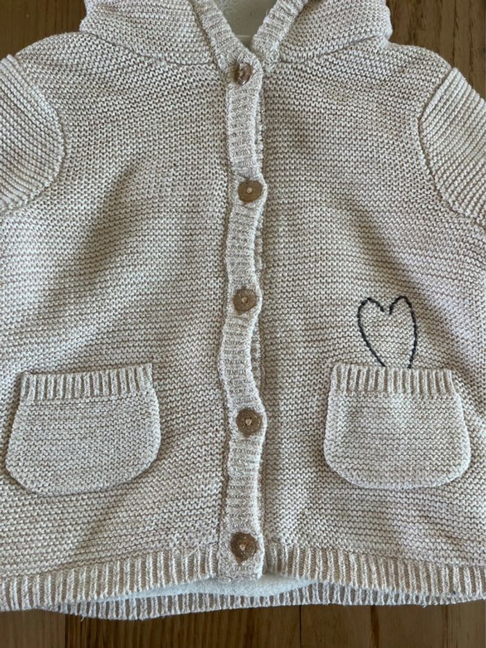 🤍 Manteau/gilet à capuche fourré – Orchestra – 9 mois fille - photo numéro 4