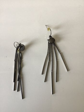 Boucles d oreilles fantaisie chaînette et tube