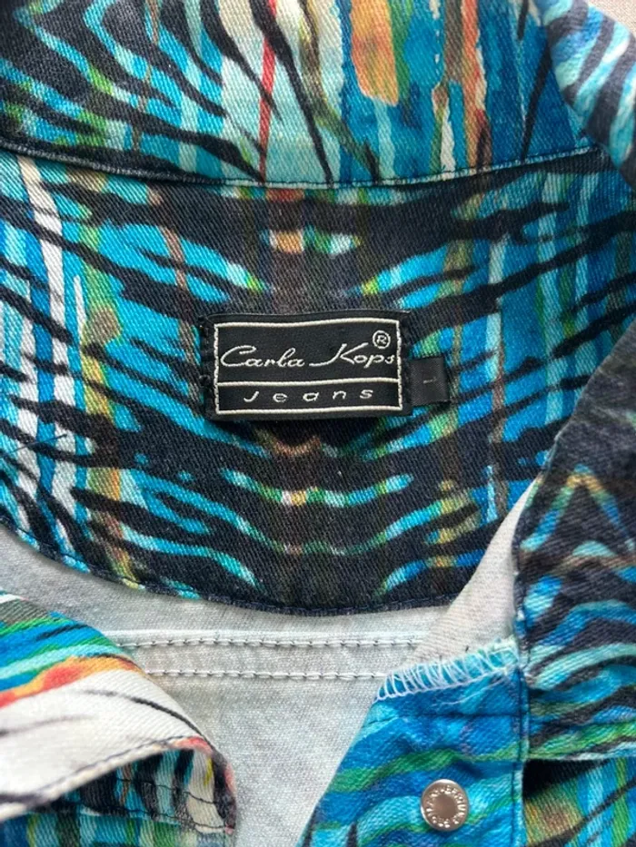 Veste en jeans bleu coloré Carla kops tailles - photo numéro 3