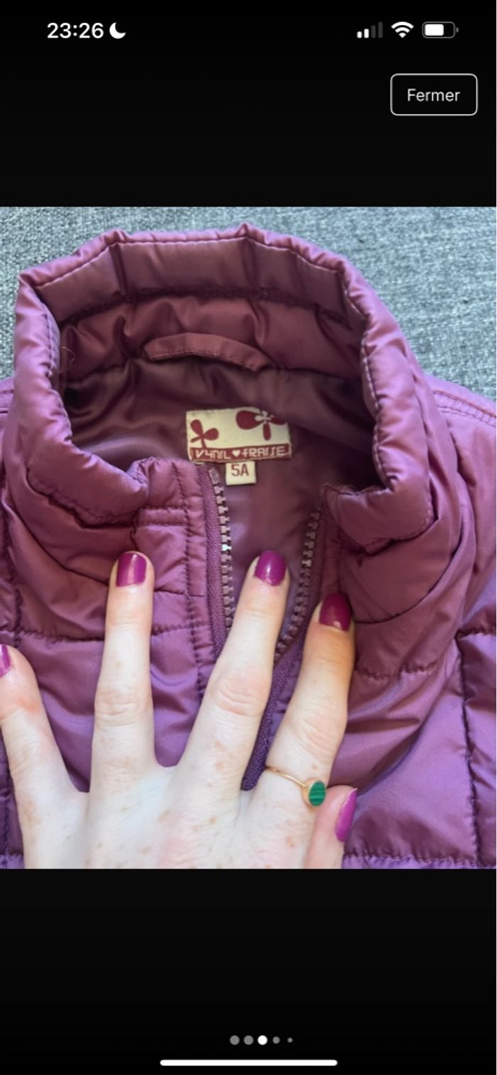 Doudoune sans manche vinyl fraise - photo numéro 2