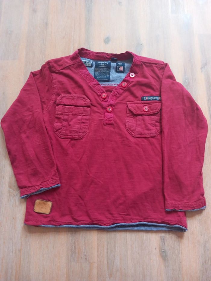 T-shirt manches longues rouge NKDS.372 – 4 ans