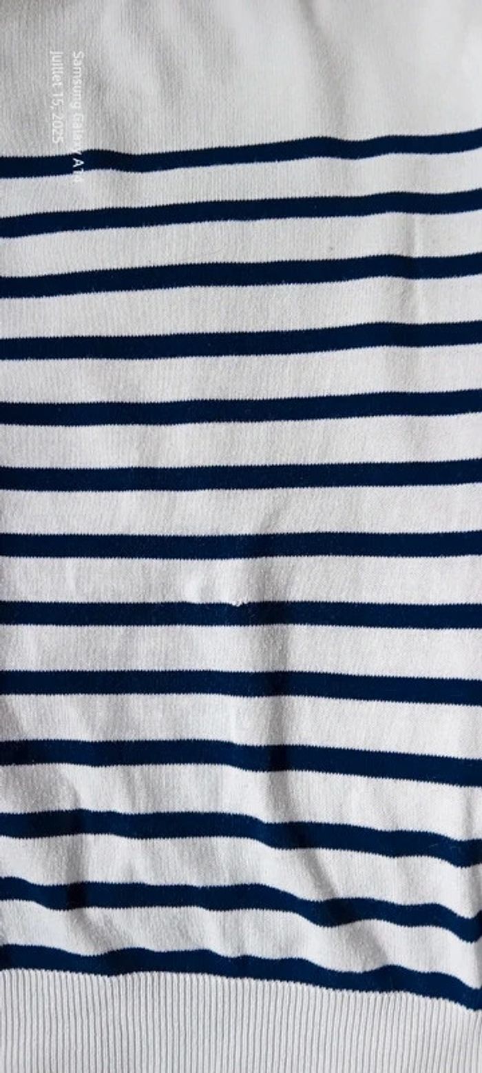 Pull marinière motif cœur marine et blanc femme 38/40 influx - photo numéro 19