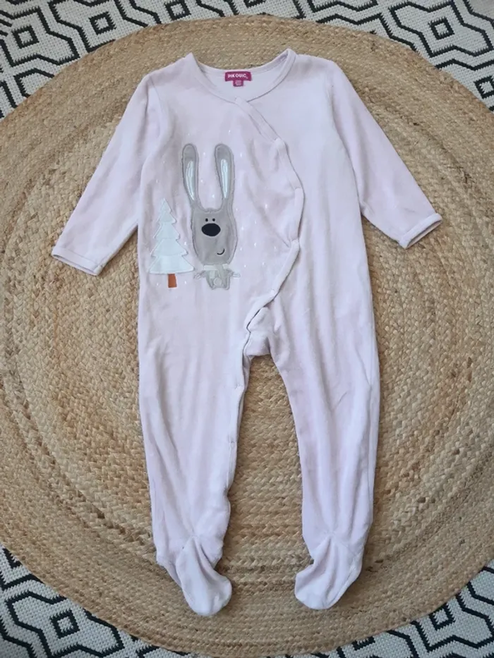 Pyjama rose lapin Pik Ouic 24 mois