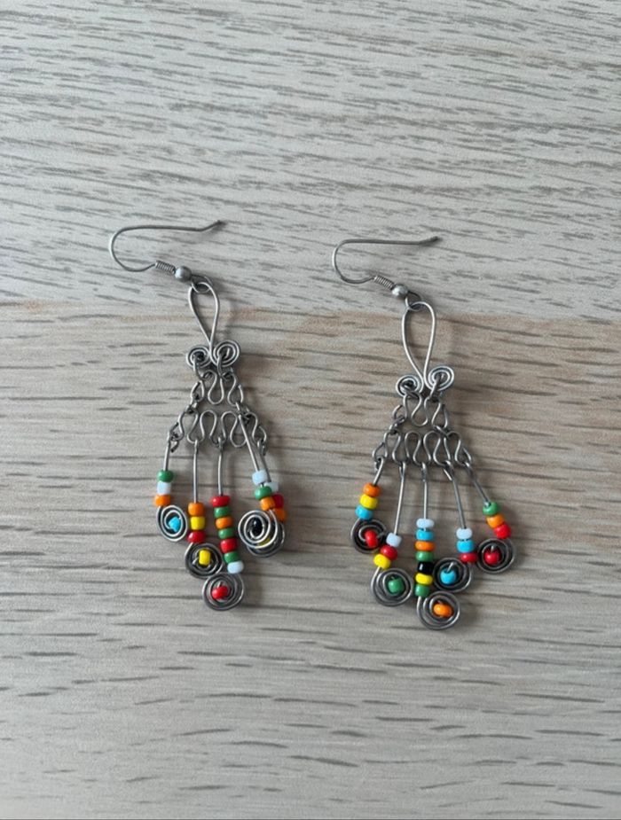 Boucles d'oreilles multicolores - photo numéro 2