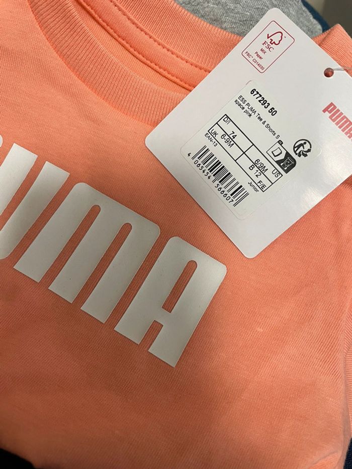 Ensemble short tee shirt mixte #puma#taille 6/9 mois - photo numéro 3