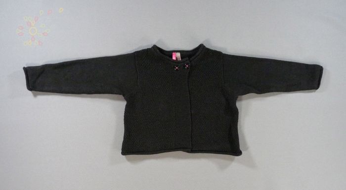 Gilet cardigan tricot noir Orchestra 12 mois 74 cm fille