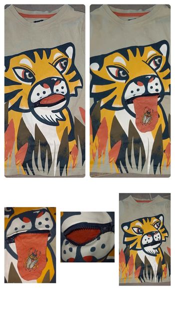 Tee-shirt tigre qui tire la langue ou non en 5 ans