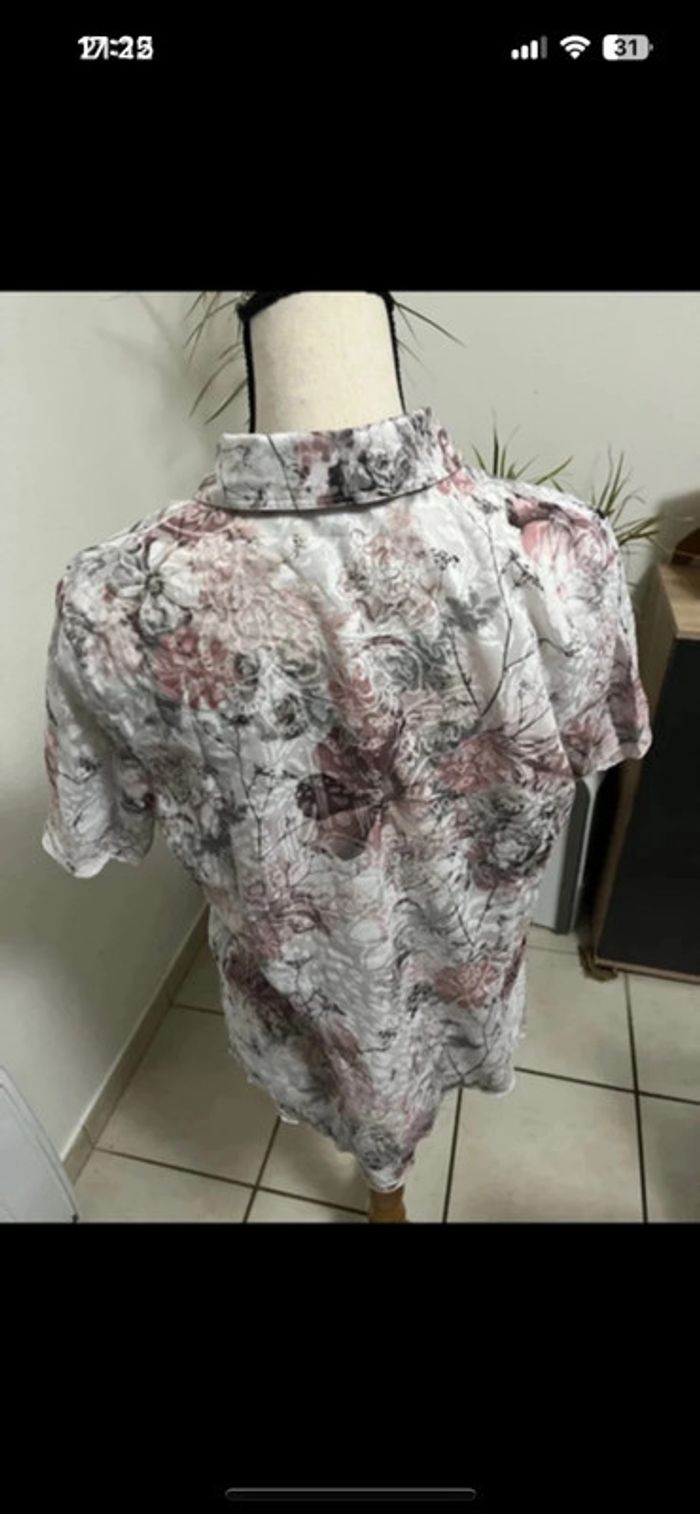 Chemise fleuri transparente fait lady - photo numéro 2