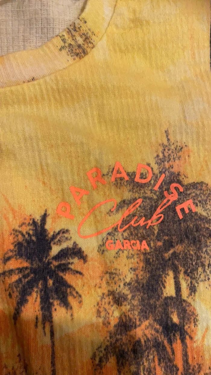 92/98 - taille 2 ans tee shirt Garcia jaune palmiers - photo numéro 5