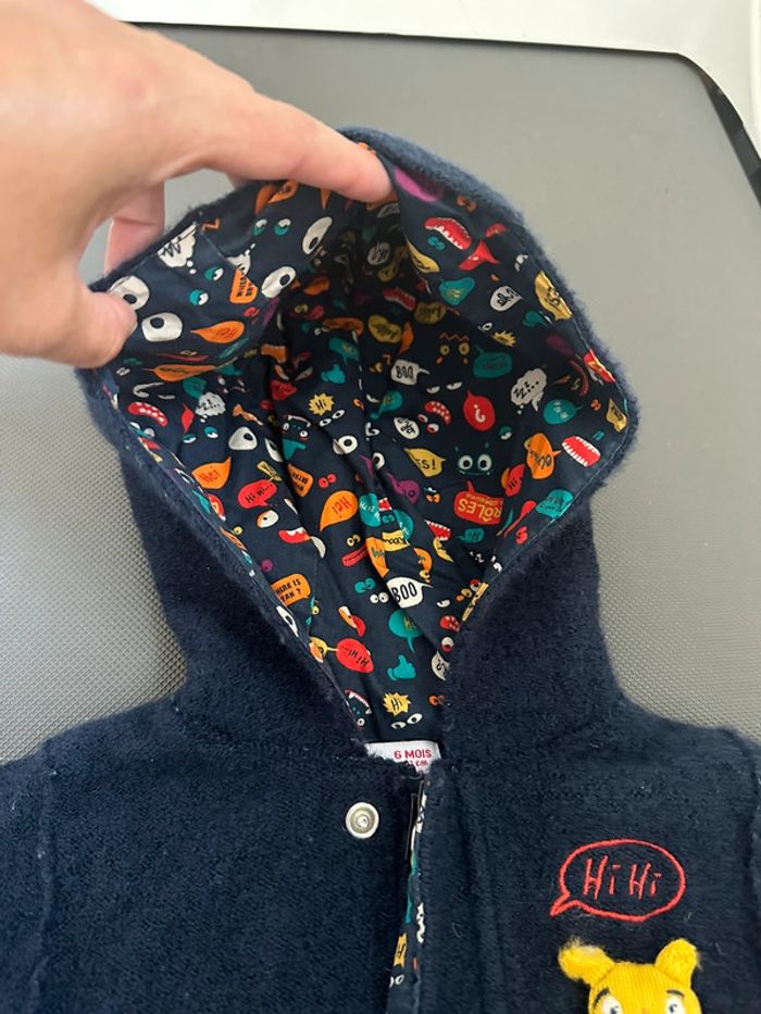 Veste marine en laine bébé garçon 6 mois Dpam - photo numéro 3