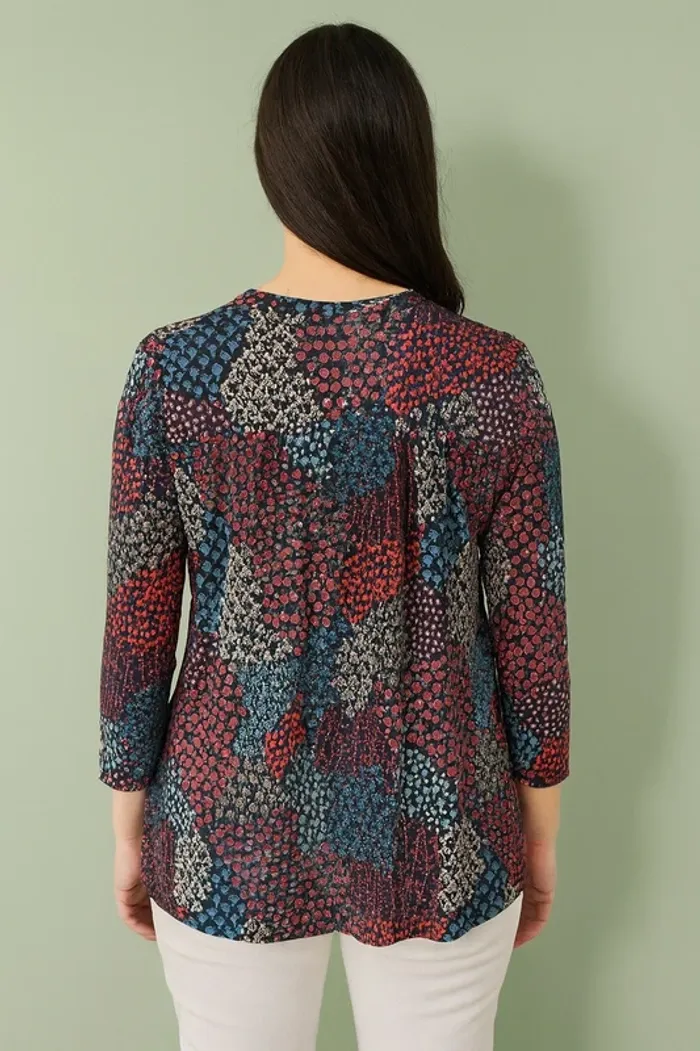 Blouse fluide à motifs floraux multicolores – Armand Thiery – Taille 2 - photo numéro 2
