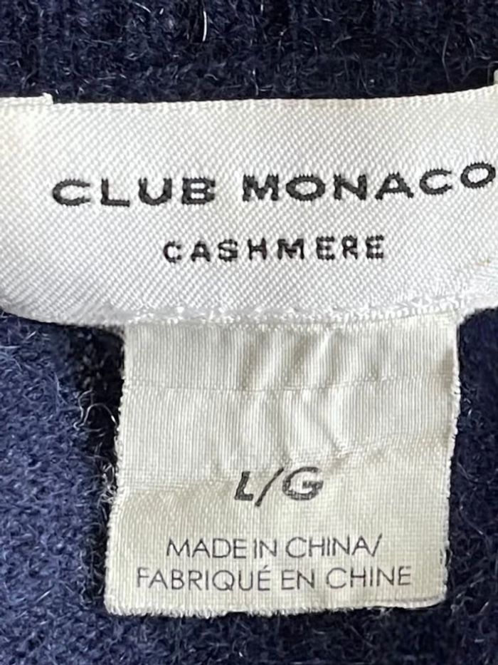 Pull col rond bleu marine en cachemire Club Monaco - photo numéro 4