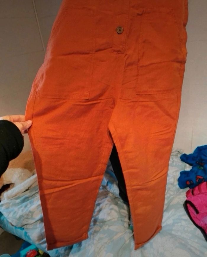 Salopette caire nil orange foncé mango neuf avec étiquette taille 36 - photo numéro 3