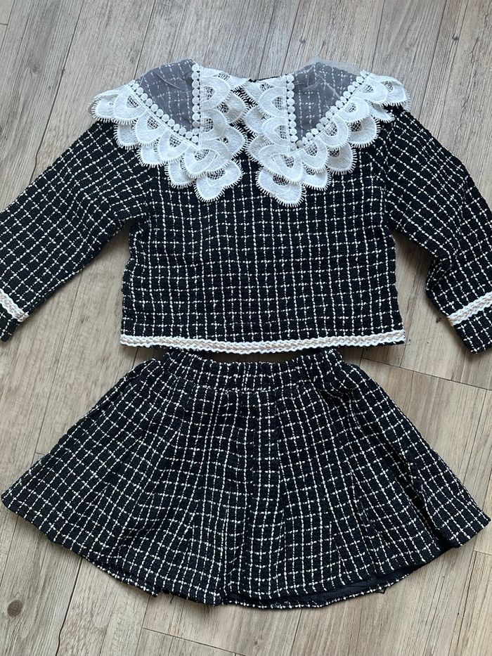Ensemble, jupe et veste encolure dentelle fille 4 ans - photo numéro 7