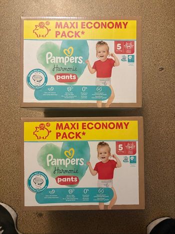2 cartons de 66 couches culottes t5 pampers harmonie