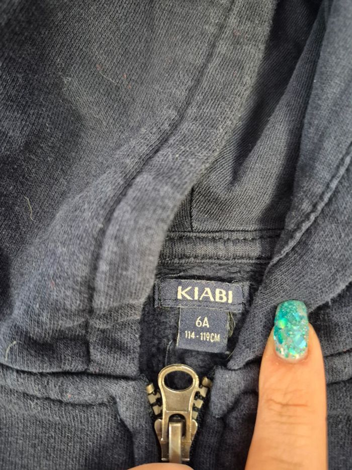 Veste a zip taille 6 ans bleu nuit kiabi - photo numéro 2
