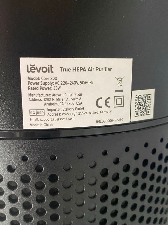 Levoit Purificateur d’air Core 300 Noir + filtre - photo numéro 3