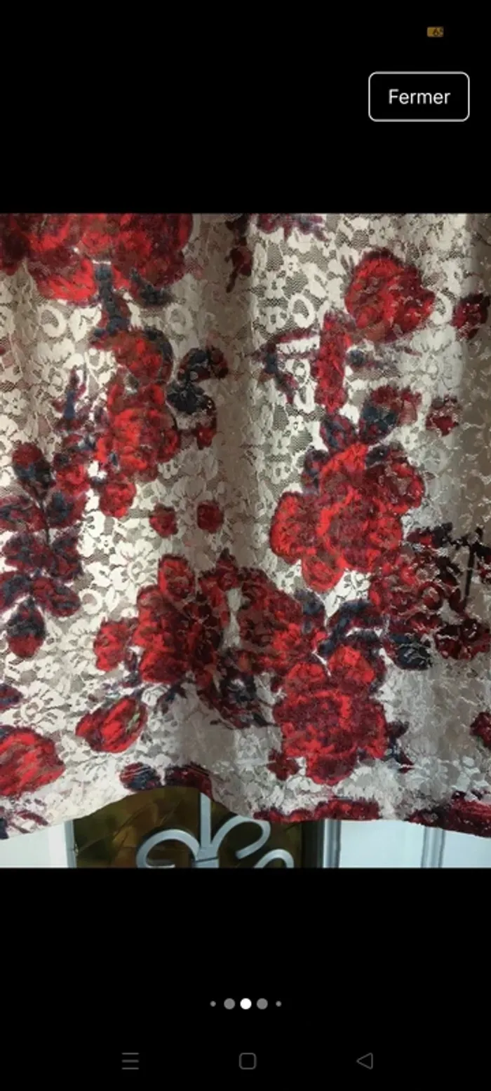 Top en dentelle "Zara" semi ajouré - motif fleur - photo numéro 2