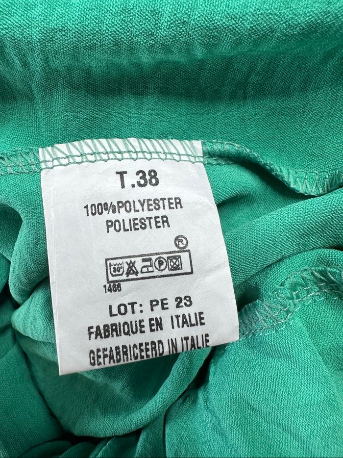 Pantalon fluide jambes larges vert T38 M - photo numéro 6