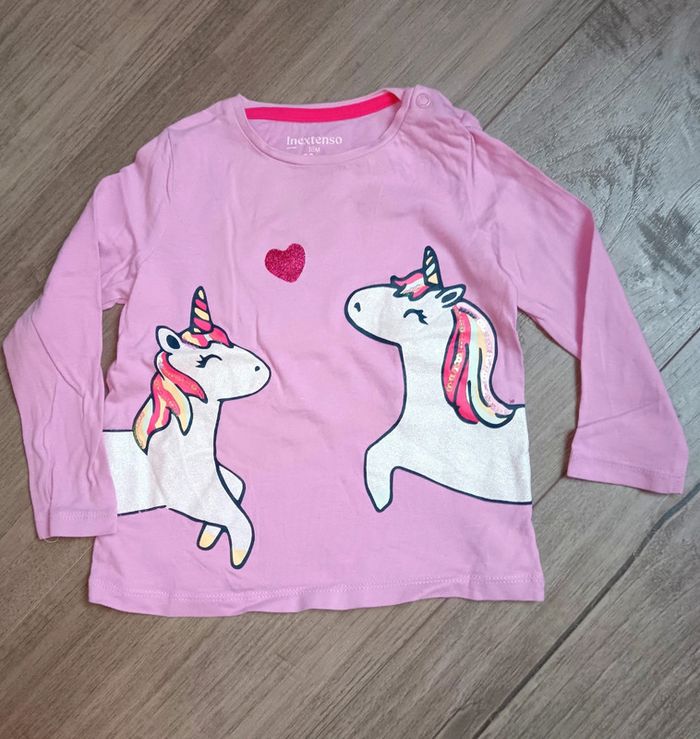 Top manches longues licorne pailleté 18 mois